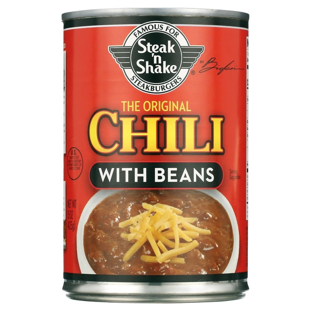 (4 pack) Steak 'N Shake Chili With Beans, 15 Oz