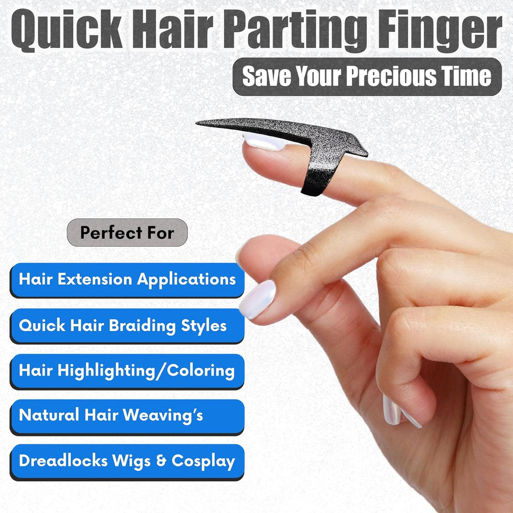 Quick Braid Aid Finger Parting Tool - Stainless Steel Stitch Braiding Tools for