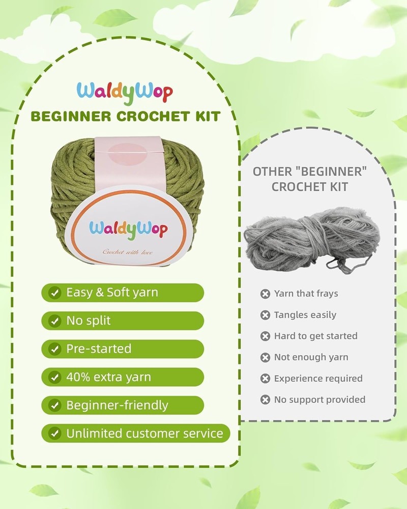 Beginner Crochet Kit: 8 Colorful Flower Bookmarks with Easy Video Tutorials