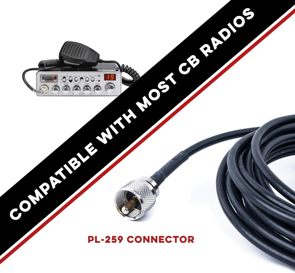 Durable 28" CB Antenna Kit - Effortless Setup with Omni-Directional Reception