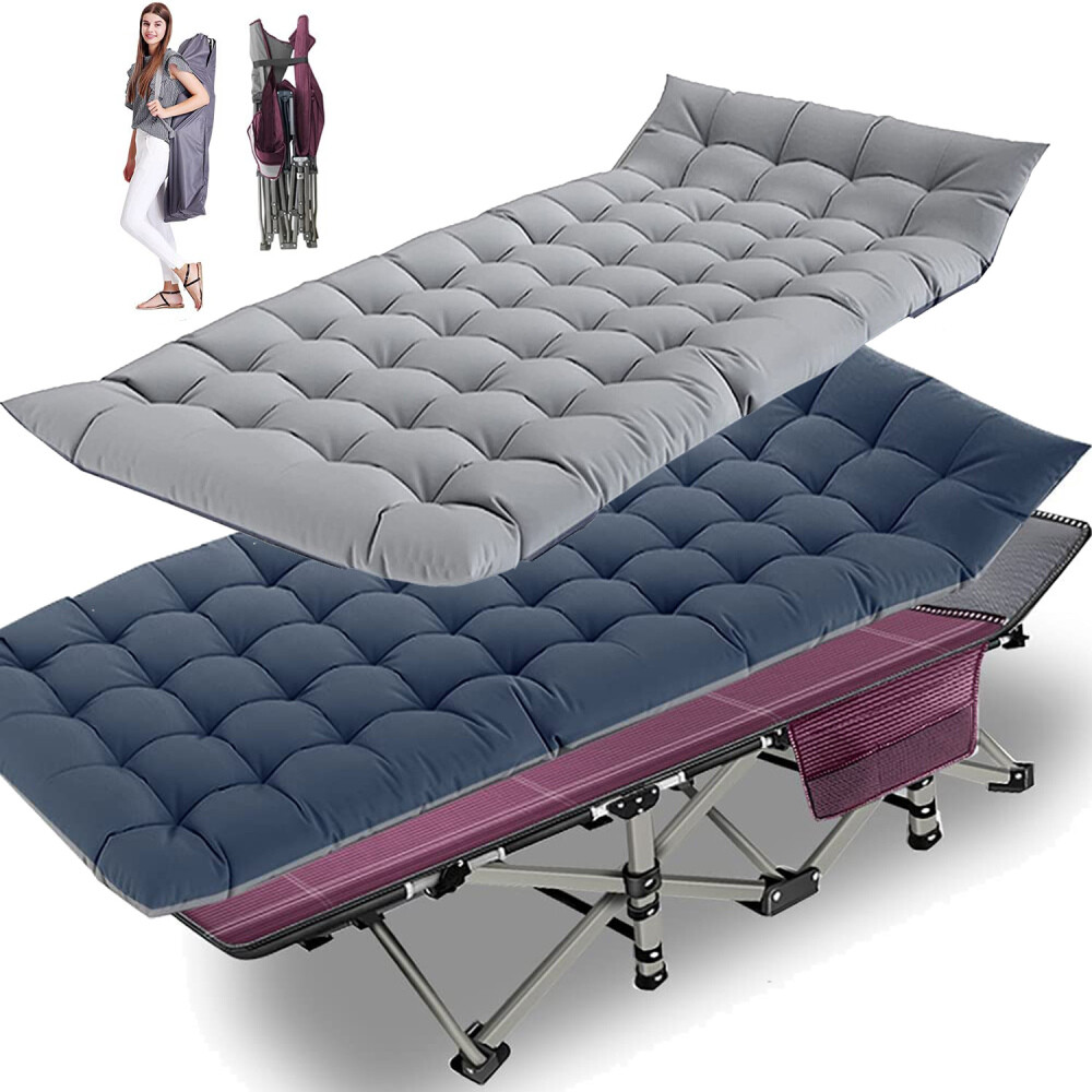 75''*28'' Folding Camping Cot for Adults Heavy Duty Sleeping Cot Bed w/Carry Bag