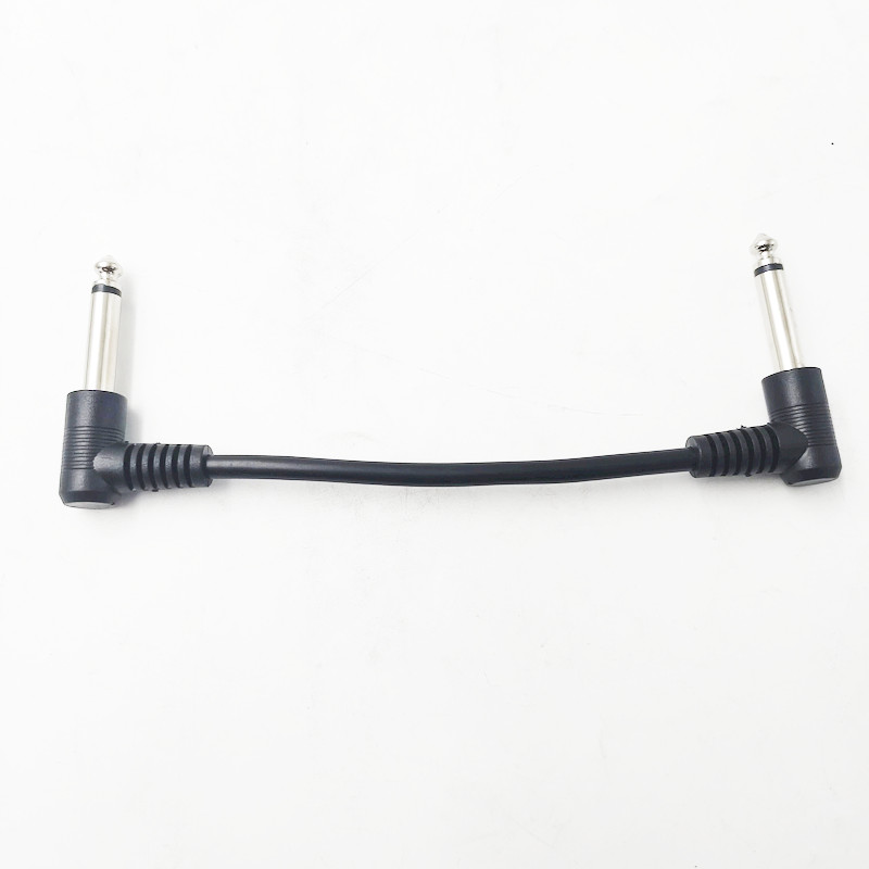 For Guitar Effects, 8 Pack 15cm 1/4" Audio Patch Cables Black