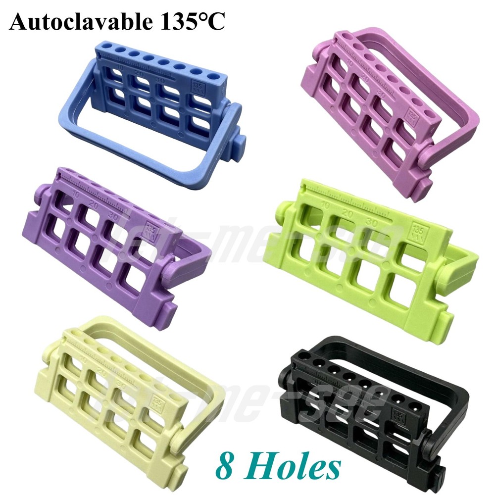 1* Dental Endo Root Canal File Holder Plastic Endodontic Measuring Tools 8 Holes