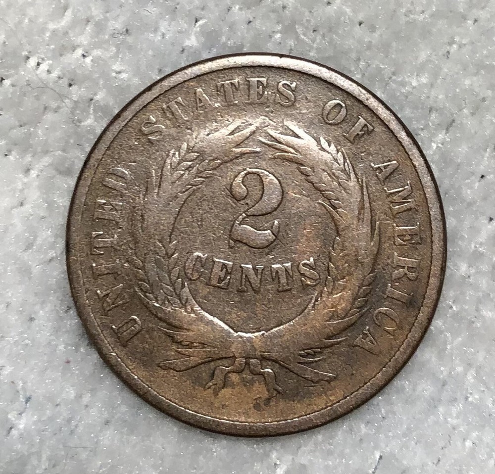1867 2C TWO CENT PIECE VG CONDITION Early US Coin