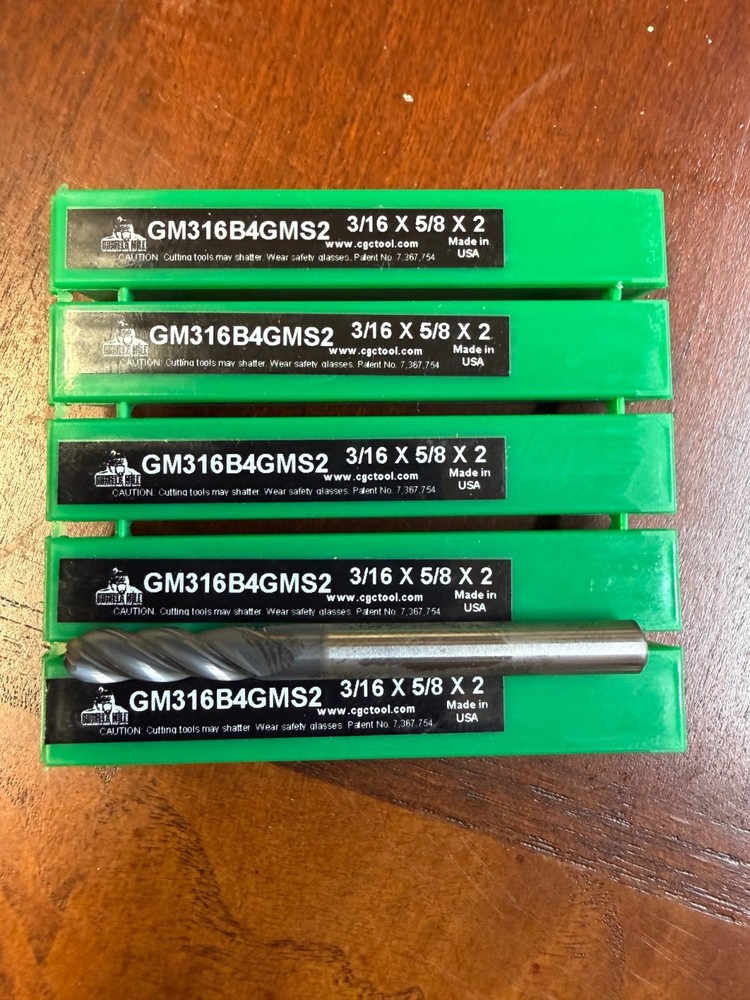 5 Pack 3/16 × 5/8 × 2 – 4 Flute Ball Nose CNC USA