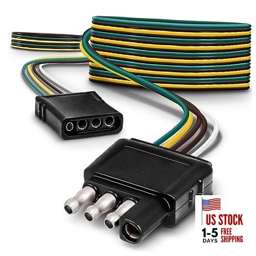 True Mods 4 Pin Flat Trailer Light Wiring Harness Kit [Wishbone-Style] [SAE