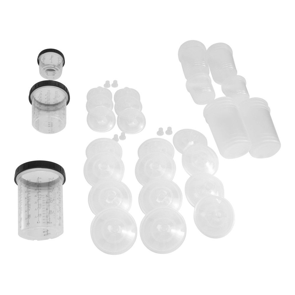 3Cup Size 6 oz/20 oz/27 oz Variety Pack,Disposable Paint Spray Gun Cup