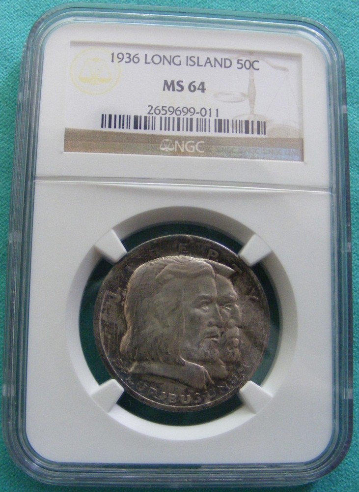 1936 Long Island Commemorative Half Dollar NGC MS64