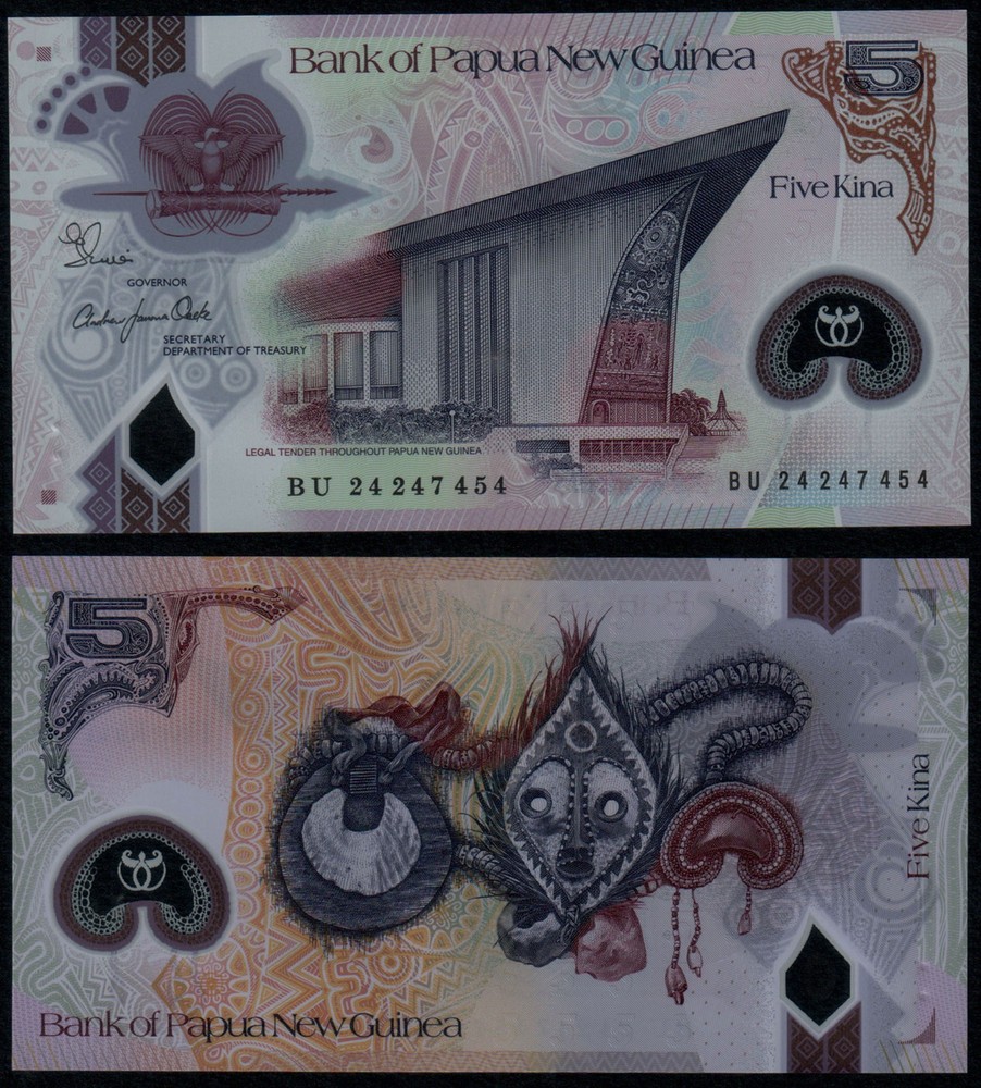 PAPUA NEW GUINEA 5 KINA (P51d) N. D. (2024) POLYMER UNC