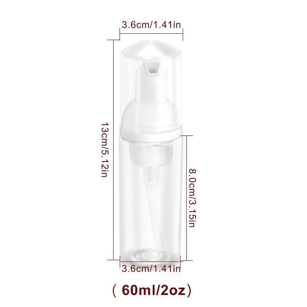 8 Pcs 2oz 60ml Plastic Foam Pump Bottle Empty Travel Foaming Dispenser