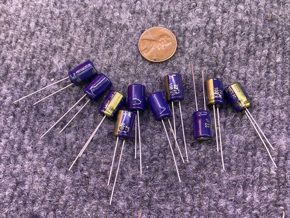 10x Panasonic 22uF 100v radial capacitors caps 105c 10pcs *