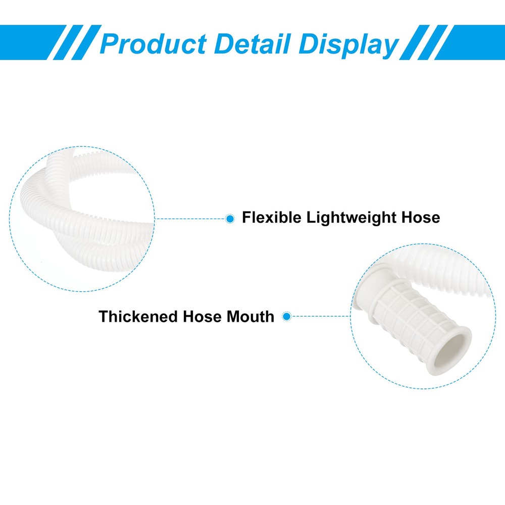 4.9ft Air Conditioner Drain Hose Kit, Hose with Clamp Connector 7, White