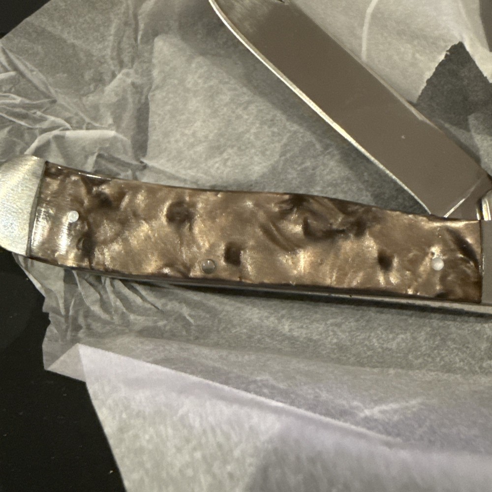 Circle SH Cutlery OK324 Folding Silver Marble Trapper Pocket Knife