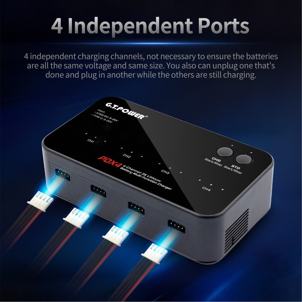 GT Power PDX4 1S 2S 3S LiPo Multi-Function Battery Balance Charger for RC Model