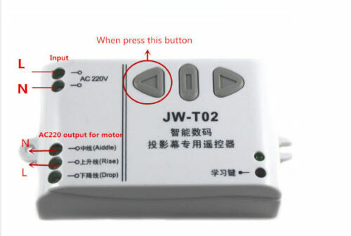 Projector Screen Curtain Wireless RF Remote Control UP DOWN Switch Blind Motoris