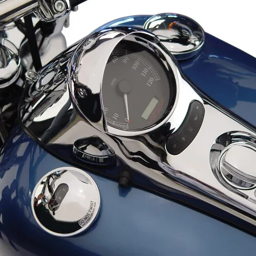 National Cycle Chrome Speedometer Cowl Visor Harley Dyna Super Glide 06