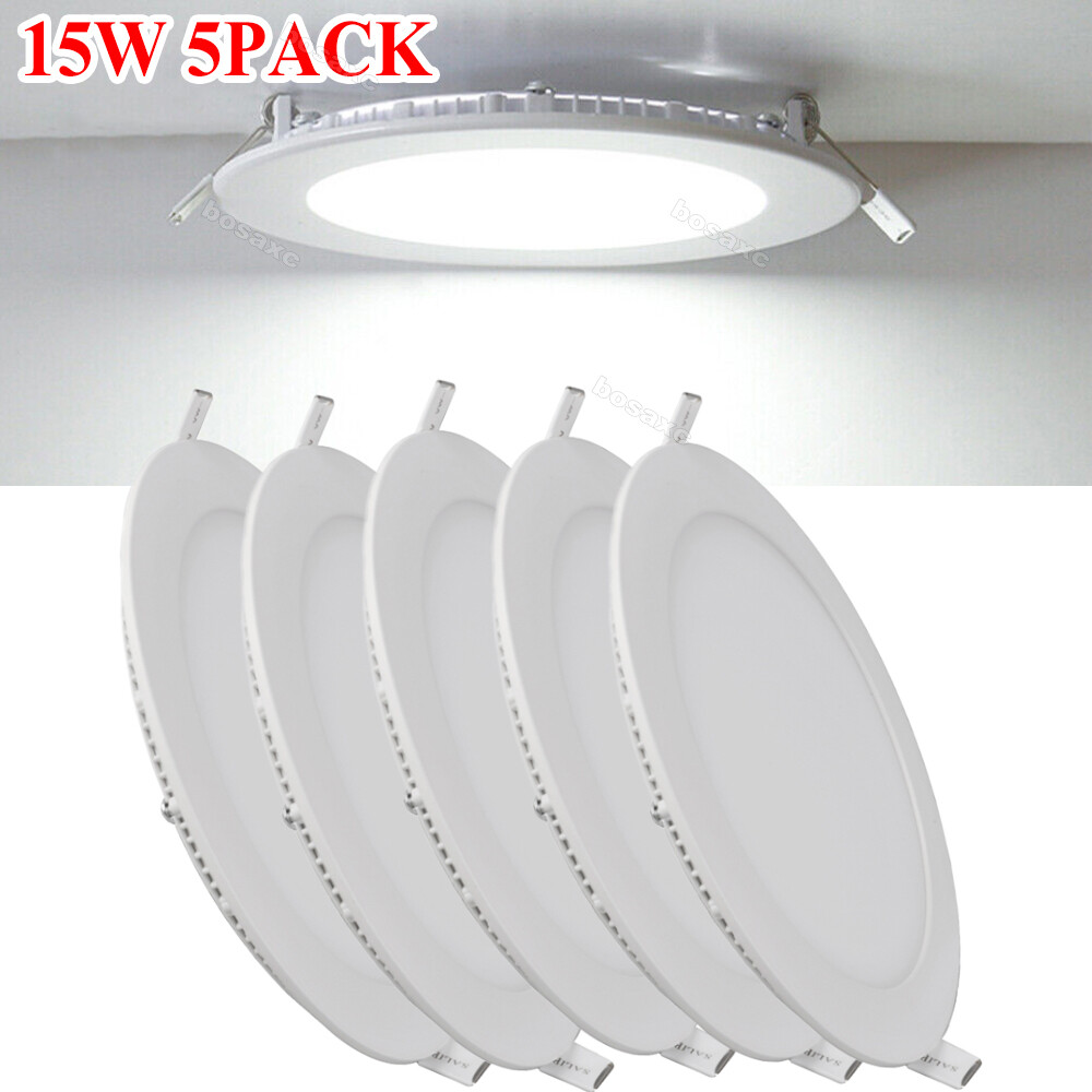 5Pack 7Inch LED Ceiling Lights Ultra-Thin Recessed Retrofits Kit 6000K Daylight