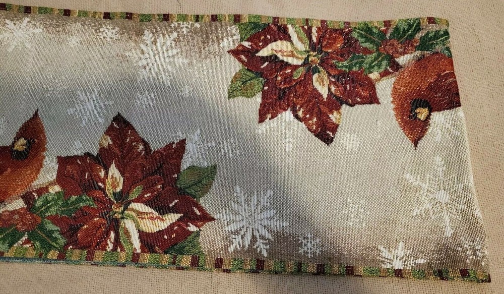 Fall Harvest Table Runner 60" L 12" W, White