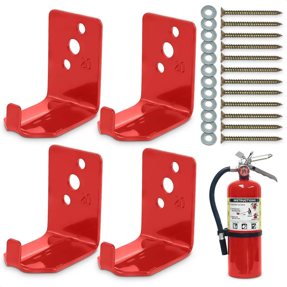 🔥 4Pcs Fire Extinguisher Mount Wall Bracket Home RV Business 20 lb 🔥