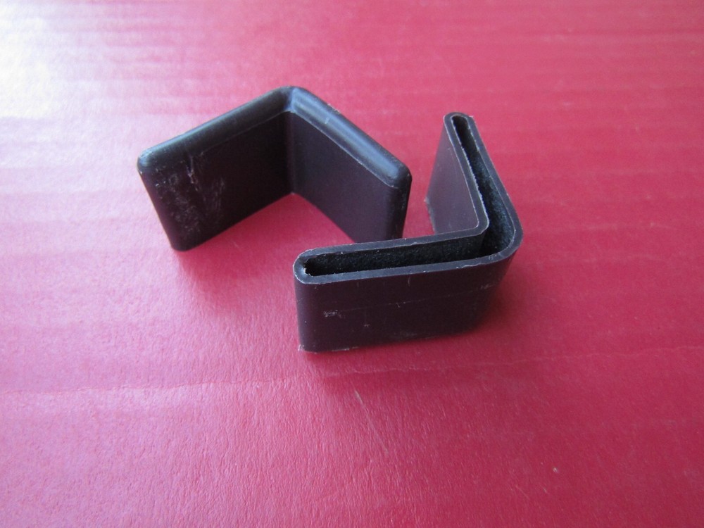 BED FRAME CORNER GUARD Pair Plastic 1" x 1" Angle End Caps Brown Guards