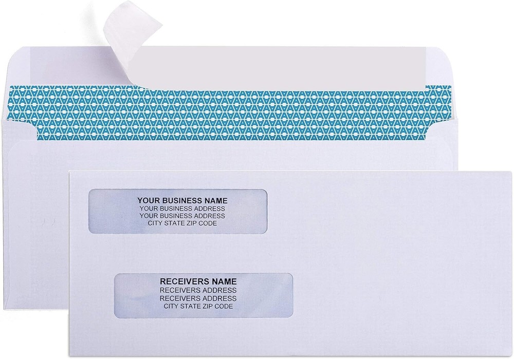 500 Count Self-Seal Double Window Security Envelopes for Safe Check Mailing