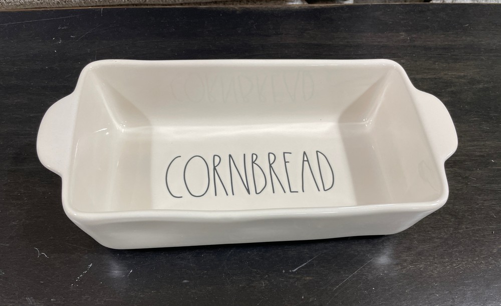 NEW Rae Dunn Loaf Cornbread Dish Ceramic Thanksgiving Casserole Corn Bread Serve