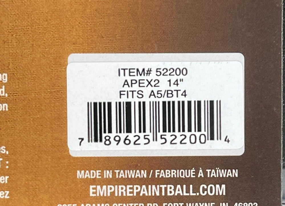 NEW Empire Apex 2 Adjustable Barrel Kit - Tippmann A5 Threaded - 14"