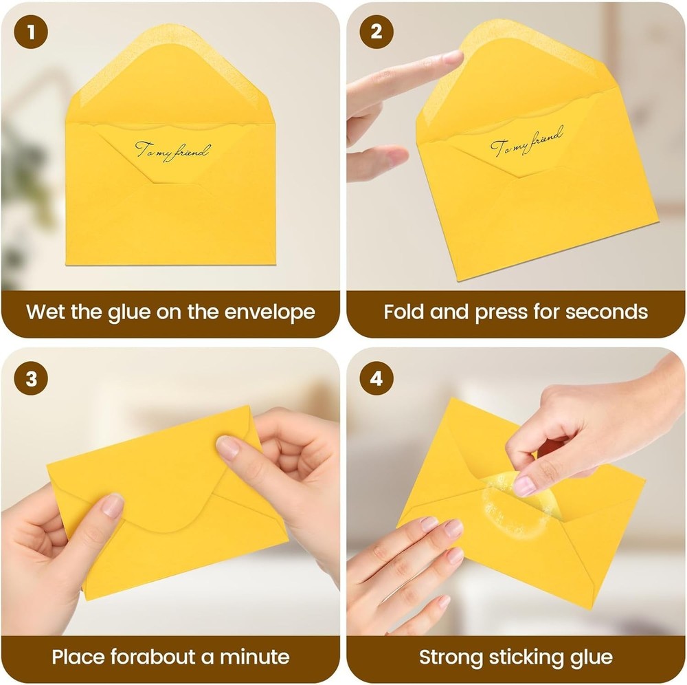 100 Pack Mini Cards with Envelopes, Small Colorful Blank Note Cards with Self...