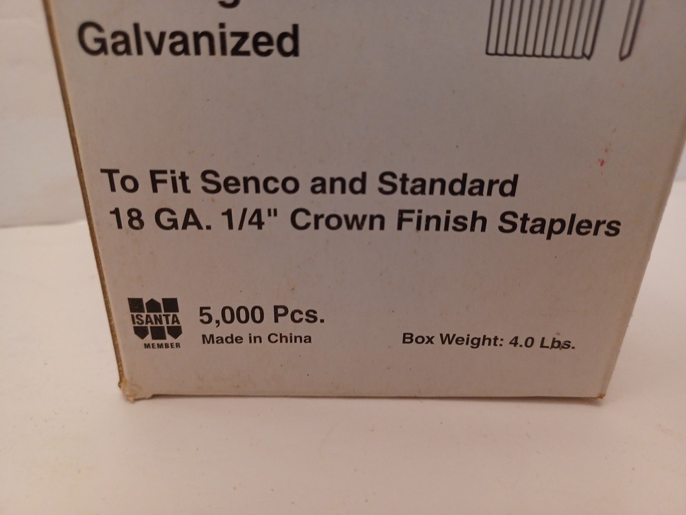 FINISH STAPLER 18 Guage 1/4”Crown Galvanized Staples 5000 PCS #18S34 FREE SHIP