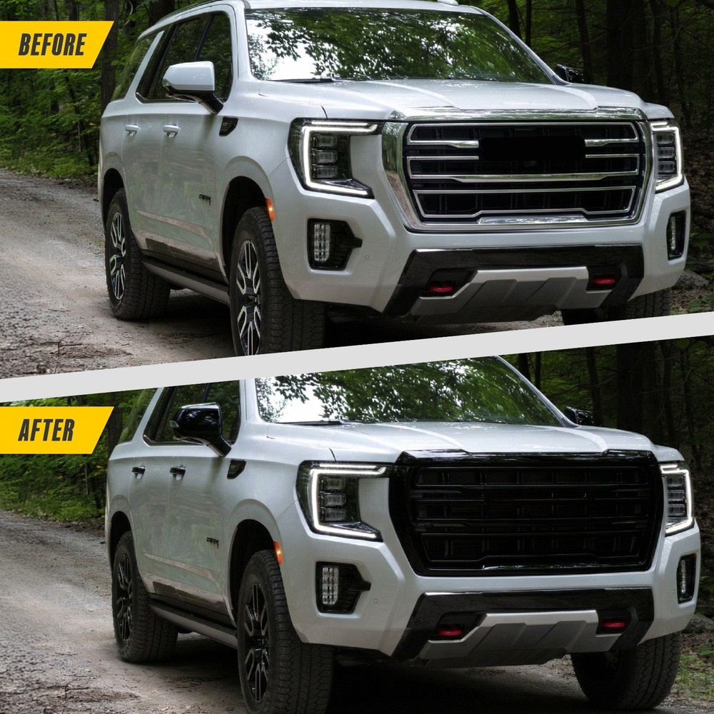 Chrome Delete Gloss Black Door Handle Covers for 21-26 GMC Yukon