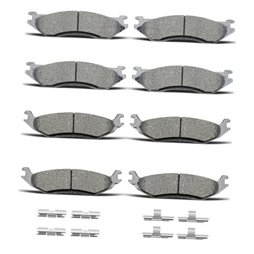 D966 D898 8pcs Ceramic Front Rear Brake Pads With Clips Fit For 2003-2006 For