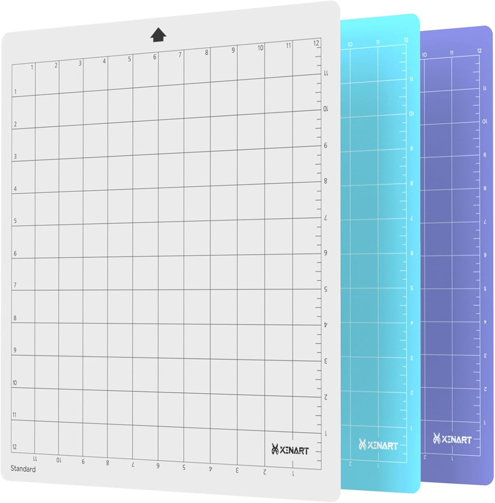 Cutting Mat for Silhouette Cameo 4/3/2/1(3 Mats-Standard、Light、Strong，12X12 inch