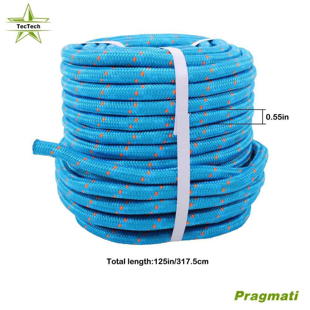 Double Braided Polyester Rope Breaking Strength Camping Hiking 0.55in × 125ft