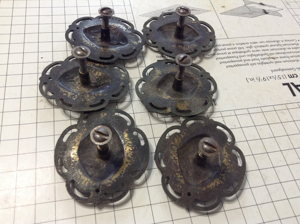 6 Vintage Brass Hardware Drawer Pulls Dresser Door Knobs