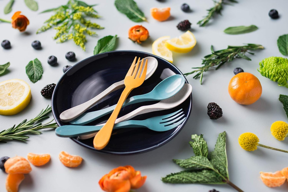 Knork Eco Astrik Reusable Compostable Plant-Based to Go Ware, Utensil Set with C