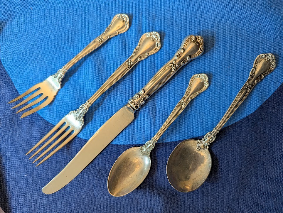 Sterling Silver Chantilly by Gorham 1895 5 piece place setting