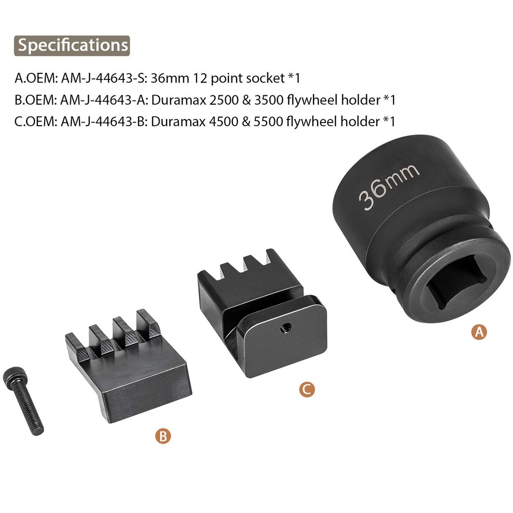 22100 Flywheel Locking Tool for 6.6L Duramax with 36mm 3/4'' Socket