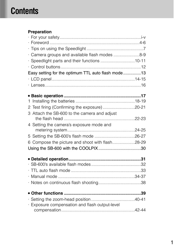 Nikon SB-600 — User Manual Owners Guide Reference — 99 Pages — Half Size 5.5x8.5