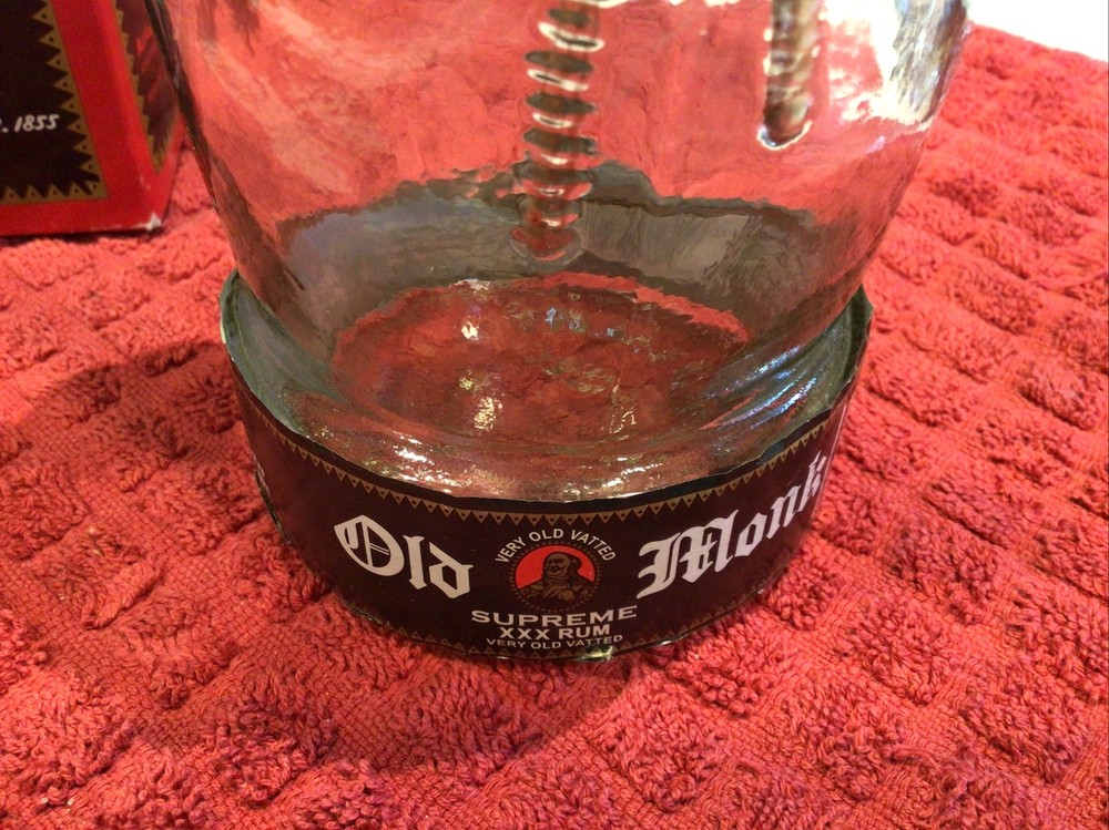 Vintage Old Monk Supreme Rum Bottle and Box