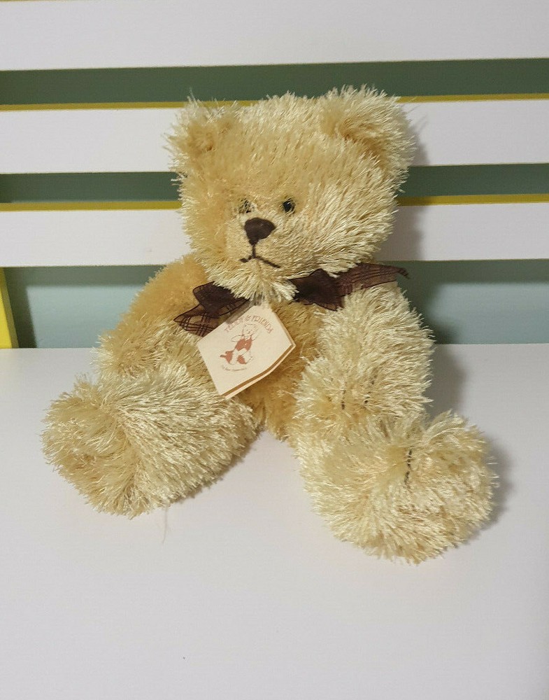 TEDDY & FRIENDS TEDDY BEAR COSBY BROWN WITH BROWN BOW 27CM
