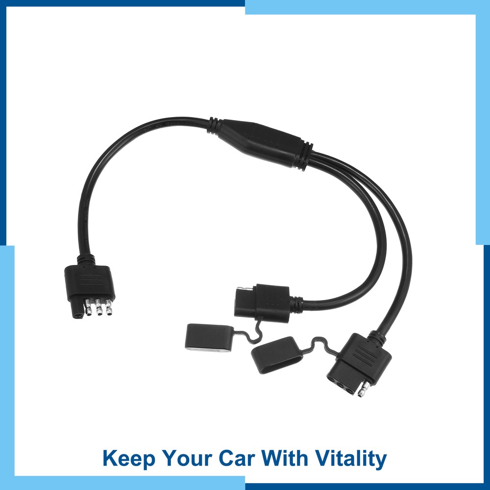 Universal Pack (1) Trailer Wiring Harness Extension Connector Splitter Cable