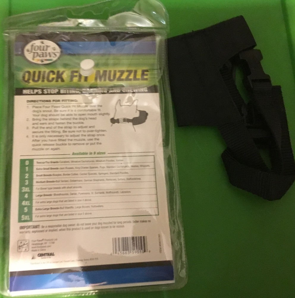 Four Paws Quick Fit Dog Muzzle, Black, Size XL, Adjustable