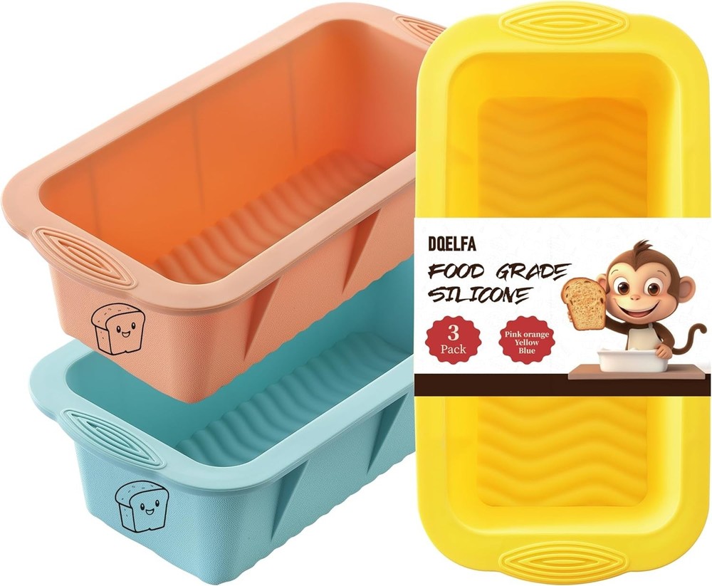 3PCS Silicone Bread Loaf Pan: Non-Stick, Easy Release, Dishwasher Safe