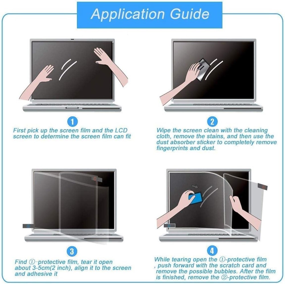 High Definition 15.6" Laptop Screen Protector - 5H Scratch Resistance (2-Pack)