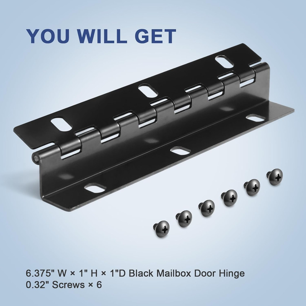 Mailbox Door Hinge Size 6 Screw Holes Replacement for Imperial Mailbox