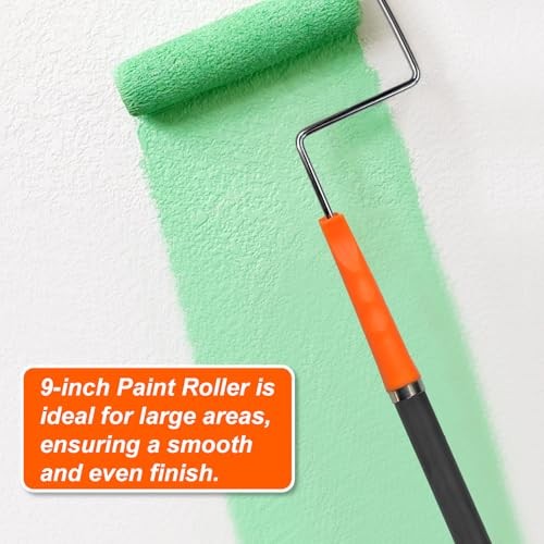 King Origin Paint Roller Kit with Extension Pole (3 ft), 4"&9" Rollers, 12-Pack