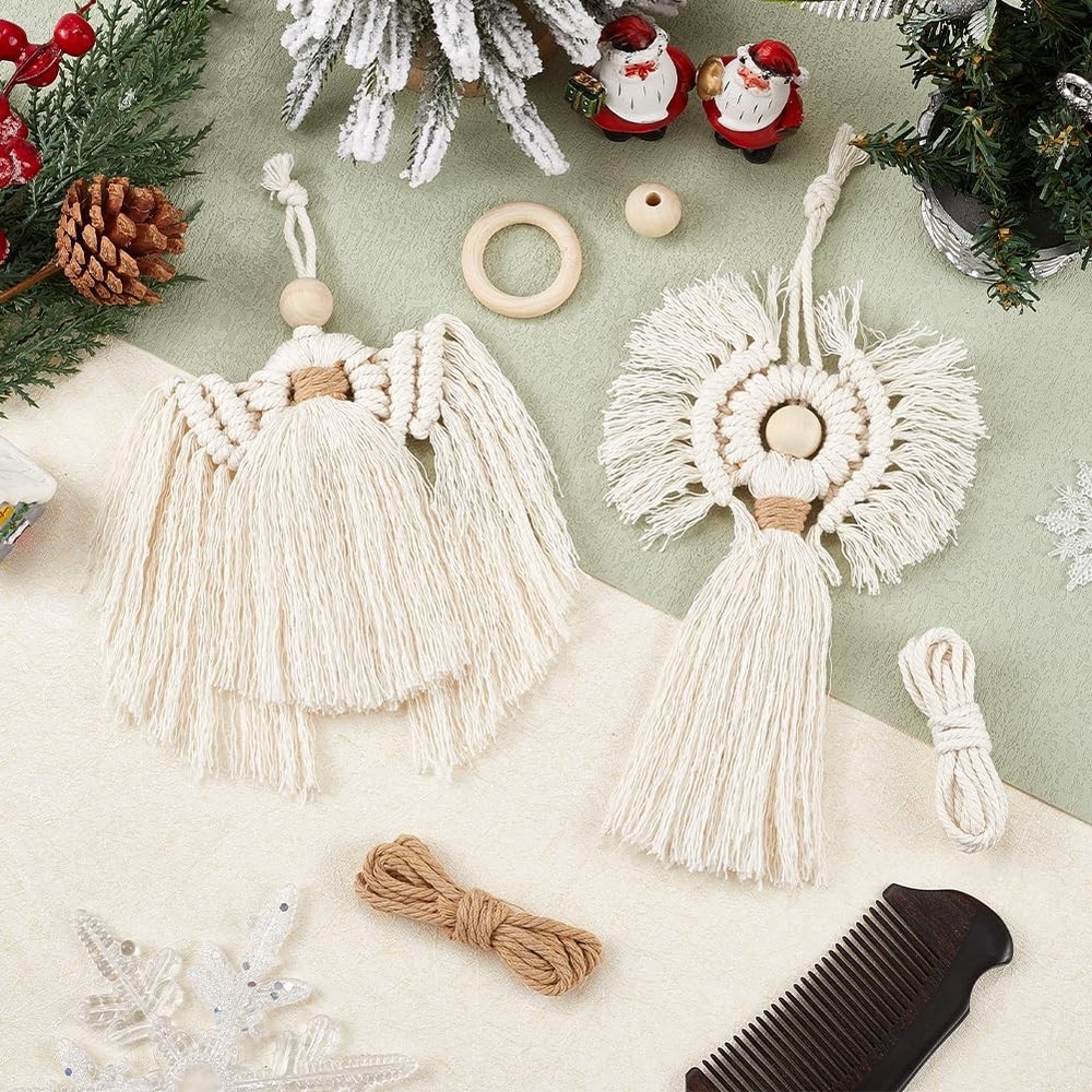 2 Sets Boho Macrame Kit Macrame Ornament Kit Instruction Included Christmas A...