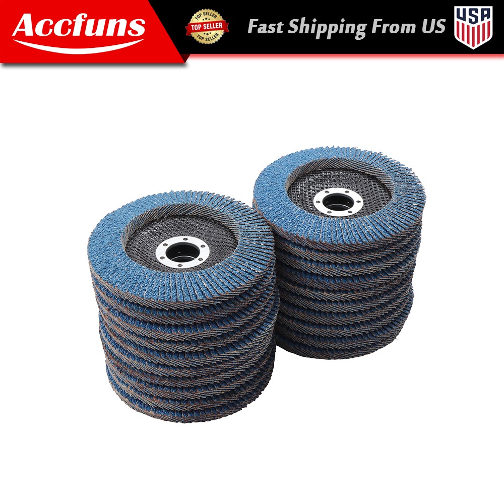T29 20 Pack Ceramic Flap Wheels  Angle Grinder Sanding Discs 4.5" x 7/8" 40 Grit