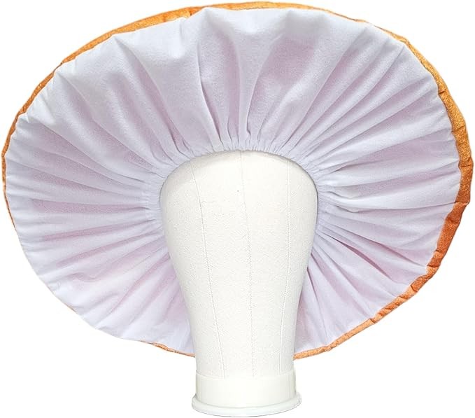 Oversized Orange Mushroom Hat Costume Cosplay Accessory with Wired Brim