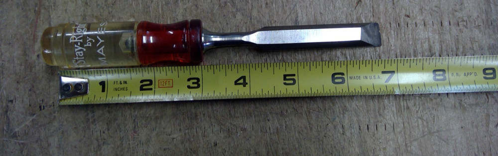 Vintage 1/2" Chisel Stay-Right by Mayes Plastic Handle Woodworking Tool